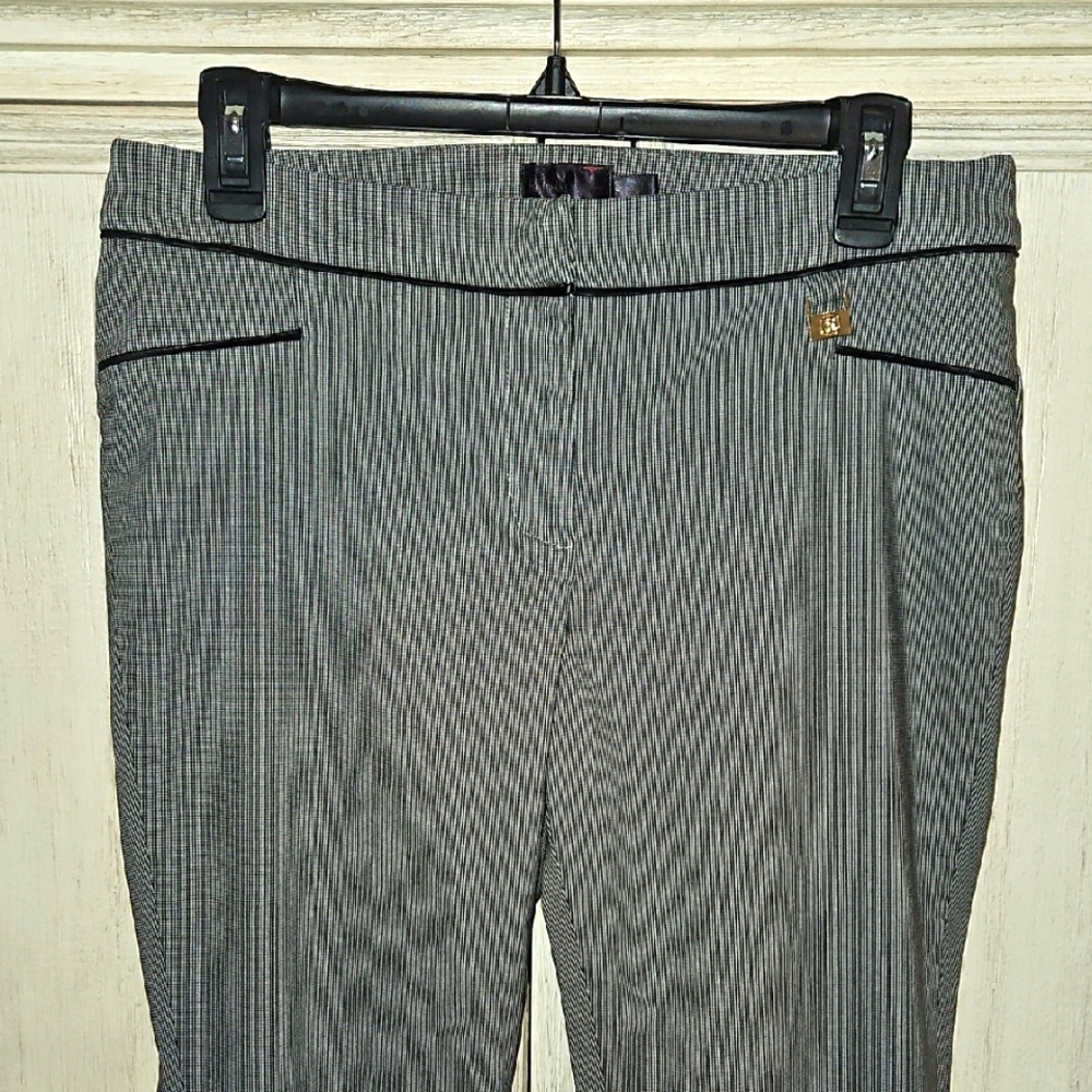 RAFAELA Striped Black & White Pants